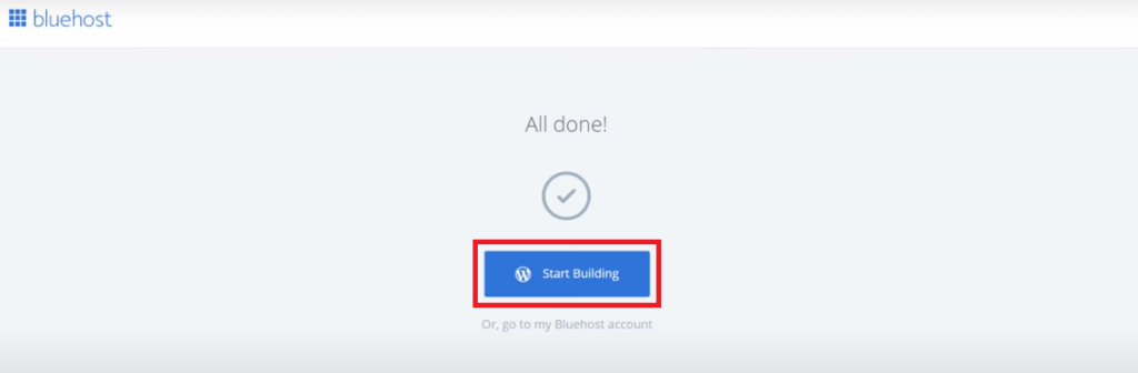 Bluehost-dashboard-start-building