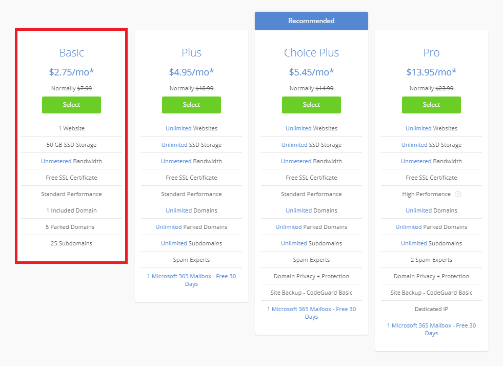 choose-a-bluehost-plan