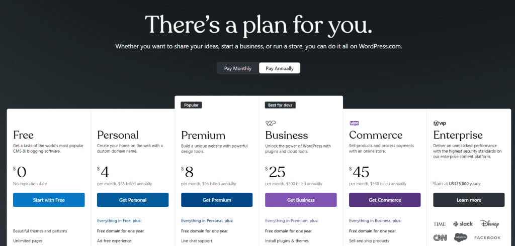 WordPress-Price-Plans